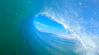 Beautiful Blue Water and Pumping Waves in Nazare | RAW POV