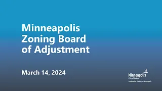 March 14, 2024 Zoning Board of Adjustment