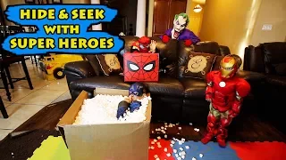 Hide and Seek with Superheroes game | Deion's Playtime Skits
