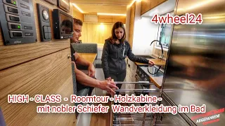 BRAND NEW AROCS -  Roomtour in unserer MOX Wood - Holzkabine - mit nobler Schiefer Wandverkleidung -