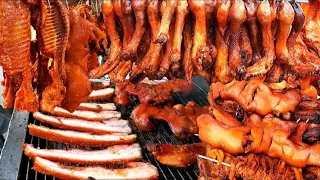 Crispy Pork Belly, Braised Pork, Grilled Ducks, Chickens & More - Cambodian Street Food