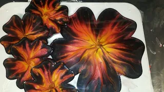 #71-Full Epoxy Resin tutorial **Coaster and tray set** Red-Orange-Yellow-Black- Beautiful #resinart