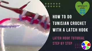 How to do Tunisian crochet with a latch hook – ADVANCED tutorial for kids💙💙💙💙