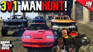 Ruiner 2000 vs Draugurs 3v1 GTA 5 ManHunt