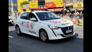 Desfile 7 de Setembro 2023 Cubatão Viaturas Polícia Militar Bombeiros Defesa Civil Guarda Civil