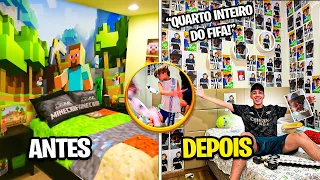 TRANSFORMEI O QUARTO INTEIRO DO MEU IRMÃO DE FIFA!