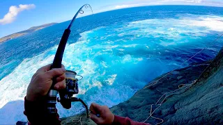 Cliff Fishing for Dinner