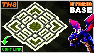 NEW TH8 Hybrid Base 2023 COPY LINK | COC Town Hall 8 Trophy/Farming Base - Clash of Clans