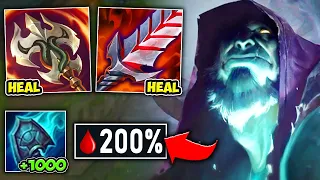 I stacked Lifesteal on Yorick and every auto attack heals me to full (200% Lifesteal)