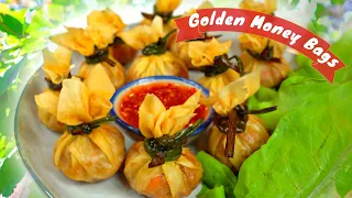 THAI GOLDEN MONEY BAGS | CRISPY FRIED DUMPLINGS | ถุงทอง