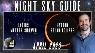 The Night Sky | April 2023 | Lyrids Meteor Shower | Hybrid Solar Eclipse