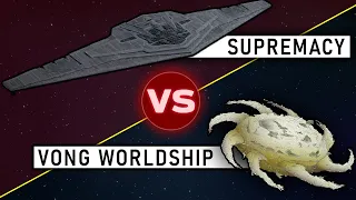 Mega Star Destroyer vs. Yuuzhan Vong Worldship - Star Wars Starship Versus