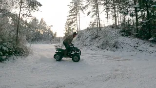 ATV drifting in sweden in snow