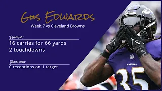 Gus Edwards RB Baltimore Ravens | Every play | 2022 | Week 7 vs Cleveland Browns