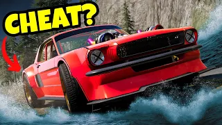 Using a CHEAT Car to Escape a FAST Flood in BeamNG Drive Mods?!