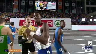 Men's 60m Hurdles Heat 2 at 2023 European Indoor Athletics Championships in Istanbul