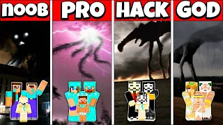 Minecraft Battle ALL TREVOR HENDERSON HOUSE BUILD CHALLENGE NOOB vs PRO vs HACKER vs GOD Animation