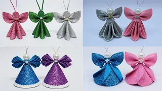 4 Amazing Christmas Angel Ornaments Making From EVA Glitter Foam 😇 Do It Together