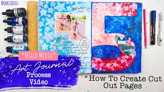 HOW TO CREATE CUT OUT ART JOURNAL PAGES // Full Mixed Media Process