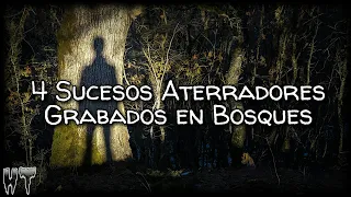 🎬 4 Grabaciones ATERRADORAS  CAPTADAS en un BOSQUE -  Top Videos de TERROR reales Captados en CAMARA