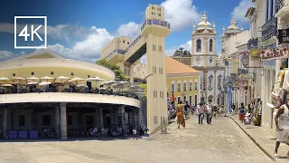 From the Mercado Modelo to the Pelourinho. Historic center of Salvador - Bahia. 4k Ambience