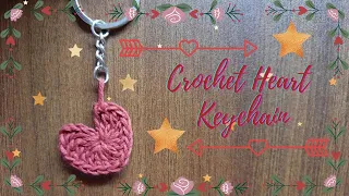 Crochet Heart Keychain/ Keyring (Crochet Heart Pattern) | Crochet For Beginners | Learn to Crochet