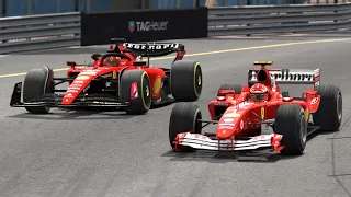 Ferrari F1 2023 vs Ferrari F1 2004 - Monaco Grand Prix (Leclerc vs Schumacher)