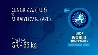 BRONZE GR - 66 kg: R. MIRAIYLOV (AZE) df. A. CENGRIZ (TUR), 2-1