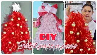 DIY ÁRBOLES DE NAVIDAD PARA TUS PUERTAS ELEGANTES Y ECONOMICOS