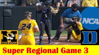 #10 Duke vs #7 Missouri Softball Highlights, 2024 NCAA Super Regional Game 3