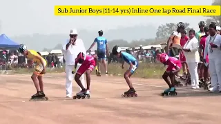 One lap Road Inline Final Race Sub junior Girls (11-14 yrs)  : 60th RSFI NATIONAL 2022 Bengaluru