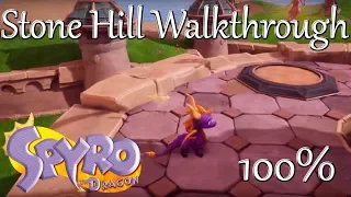 Spyro Reignited Trilogy: Stone Hill Walkthrough - Gems, Dragons, Egg, & Burn the Hidden Pink Tulip