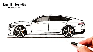 How to draw a Mercedes AMG GT 63 s