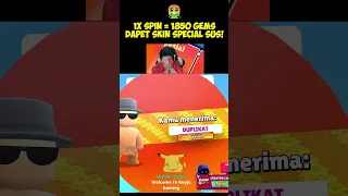 NEKAT Gacha roda Special 1x Spin 1850 Gems dapet SKIN PALING SUS ANUNYA DI SENSOR!! #stumbleguys