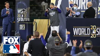 Dodgers receive Commissioner's Trophy as World Series champions for first time in 32 years | FOX MLB