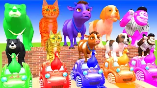 Paint Animals cow lion dinosaur Kangaroo bear checken fox hippo dog cat - Paint Color #part37