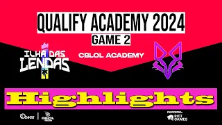 ILHA DAS LENDAS VS IZANAGI ESPORTES - JOGO 02/MD3 | Highlights | Qualify Academy 2024