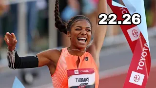 Gabby Thomas (22.26) beats Kevona Davis | Women 200m Heats 5 | World Championship 2023