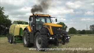 JCB and Krone high speed baling