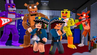 PRIMEIRA NOITE NA PIZZARIA - TODOS OS ANIMATRONICS ESTÃO SOLTOS FIVE NIGHT AT FREDDY'S NO MINECRAFT