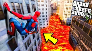 SPIDERMAN Saves LOS SANTOS From LAVA in GTA 5!!!! MALAYALAM