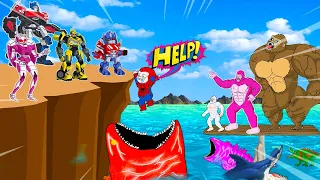 Principais Transformers vs. Pigasaurus Rainbow Kong: MAIOR MÚSCULO | Animação de EVOLUÇÃO