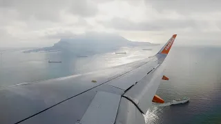 Onboard landing into Gibraltar Airport - Scenic Approach Round The Rock - easyJet A320neo