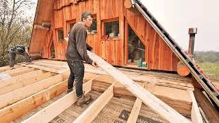 Roof and Windows (I'm Still Alive) / OFF Grid CABIN Building (S4 Ep6)