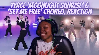 YES DOUBLE FEATURE, ANOTHER MISTAKE! | TWICE  MOONLIGHT SUNRISE & SET ME FREE CHOREOGRAPHY REACTION