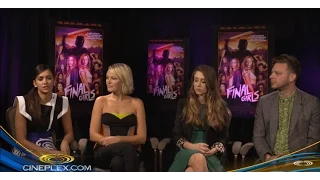 Nina Dobrev, Taissa Farmiga, and the cast of The Final Girls