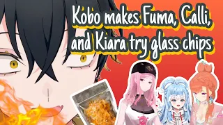 Kobo makes Fuma, Calli, and Kiara try her favorite snack