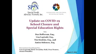 Update on COVID-19 School Closure and Special Education Rights 3-27-2020