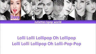 Big bang & 2ne1-Lollipop (color coded ham/rom/eng lyrics)