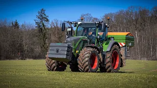 Fendt 724 mit Amazone ZA-TS 4200 Düngerstreuer | Lohnunternehmer Kai Ruppel